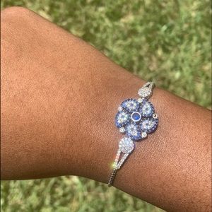 Adjustable White Rhodium Bracelet